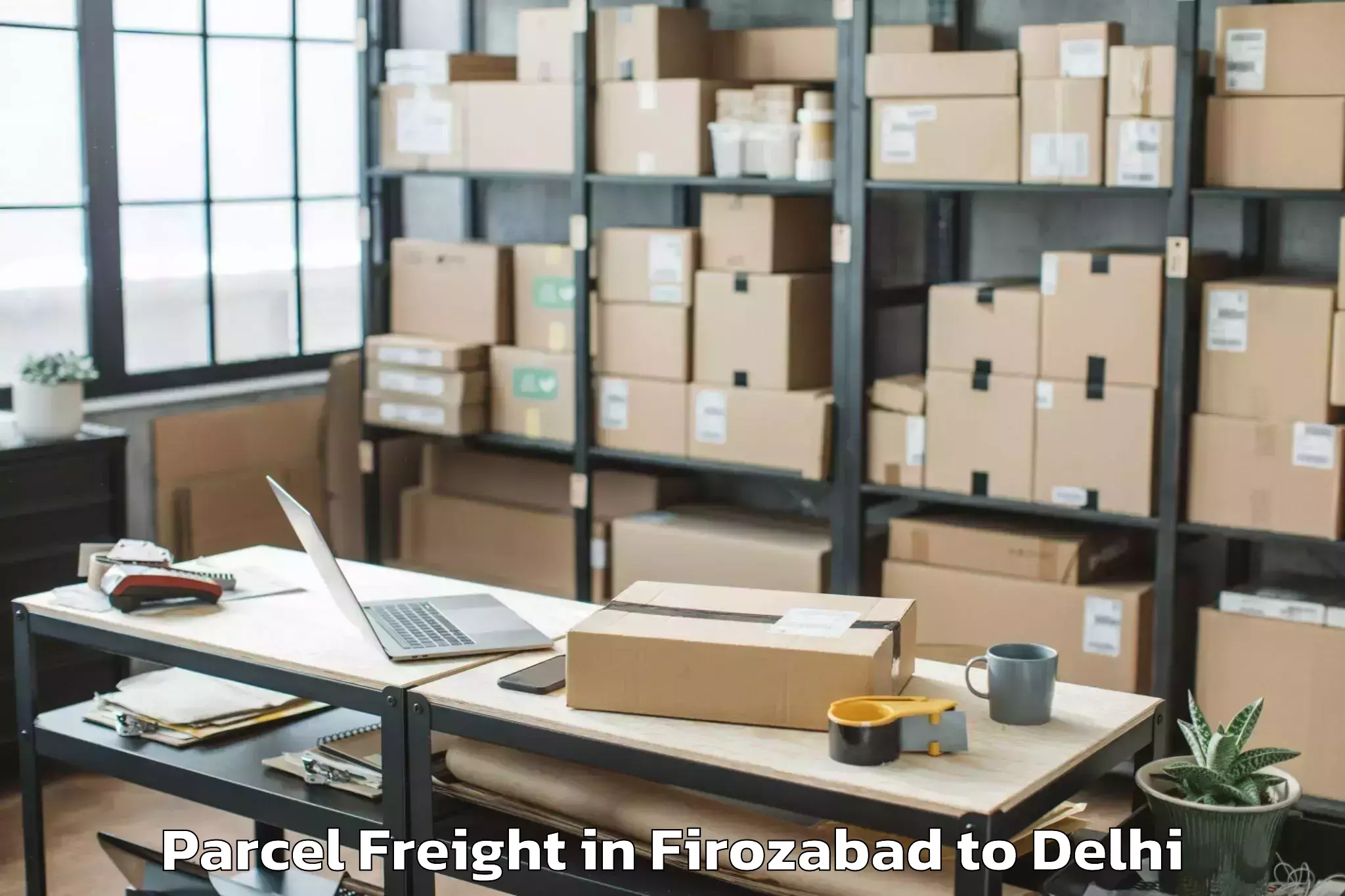 Top Firozabad to Unity One Janakpuri Mall Parcel Freight Available